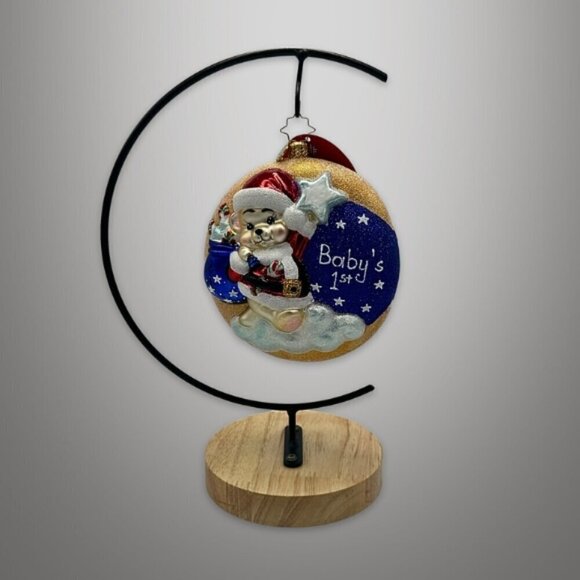 Christopher Radko Darling First Christmas Ornament Santa Bear Design Multicolor - Picture 2 of 13